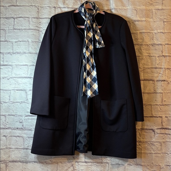 🔵H&M Elegant Navy Blue Patch Pocket Jacket - Picture 2 of 10